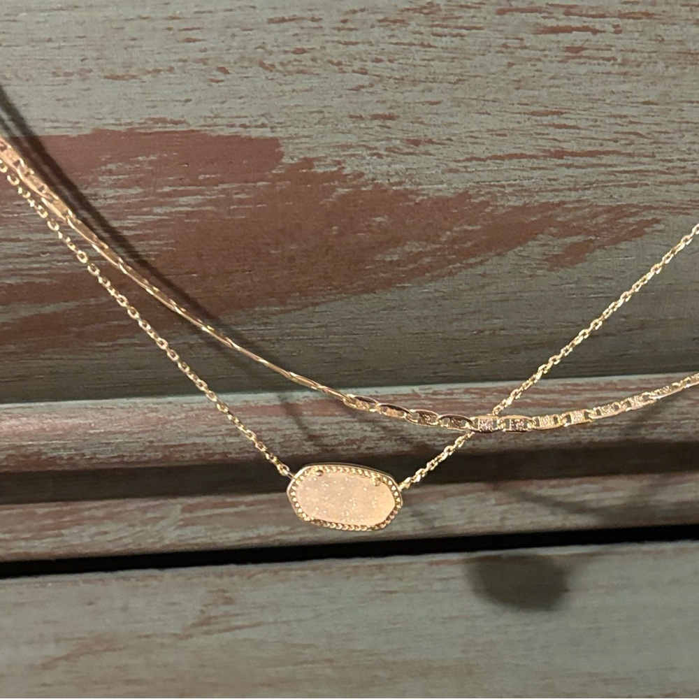 Kendra Scott gold layered druzy necklace